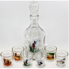 Decanter with 6 shot glasses