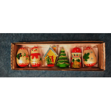 Set of 6 different christmas tree decorations