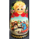 Russian doll with Christmas tree decorations