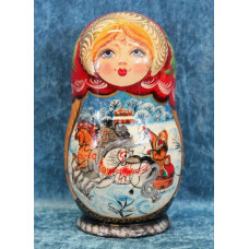 Russian doll with Christmas tree decorations